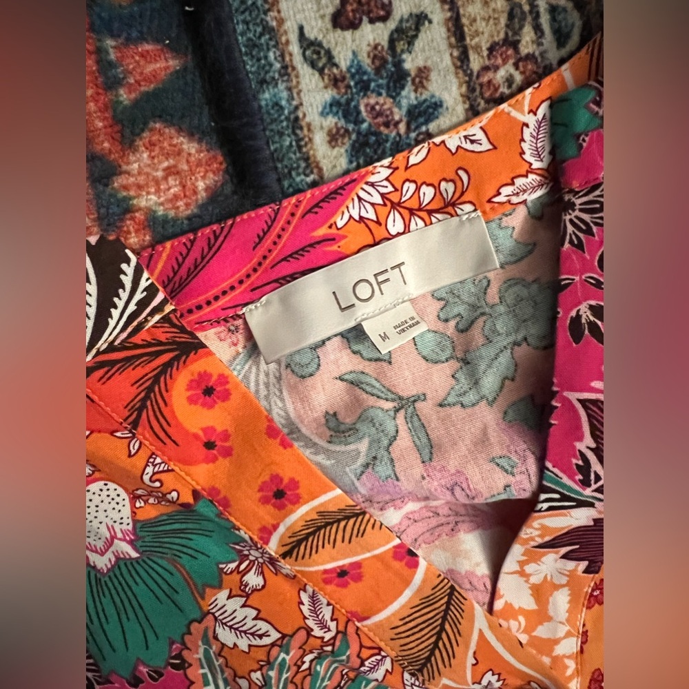 Nwot Loft Patchwork Vibrant Cottagecore Bohemian … - image 5